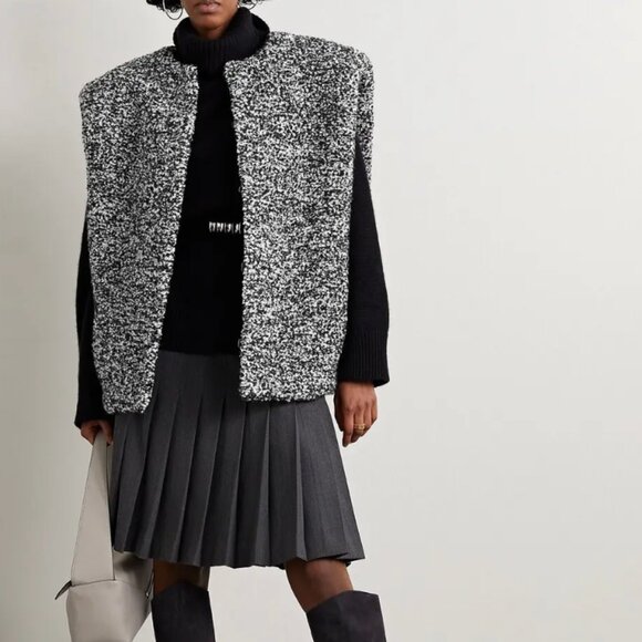 Isabel Marant  Gwendalia Oversized Woolblend Bouclé Vest - Size 34F / XS / US 2 - Picture 2 of 10